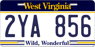 WV license plate 2YA856