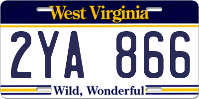 WV license plate 2YA866