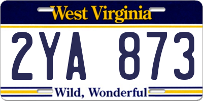 WV license plate 2YA873