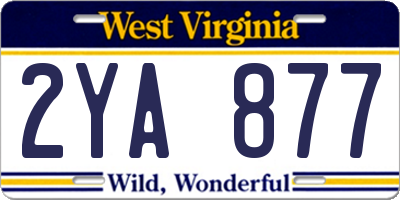 WV license plate 2YA877