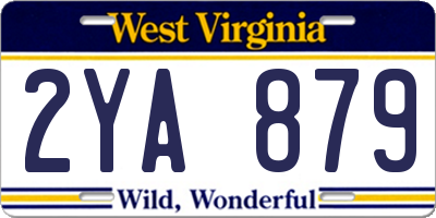 WV license plate 2YA879
