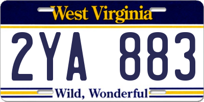 WV license plate 2YA883