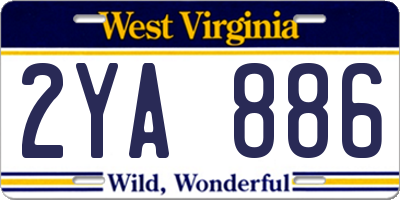 WV license plate 2YA886