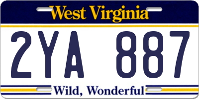WV license plate 2YA887