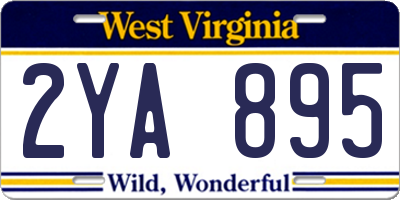 WV license plate 2YA895