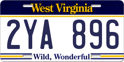 WV license plate 2YA896