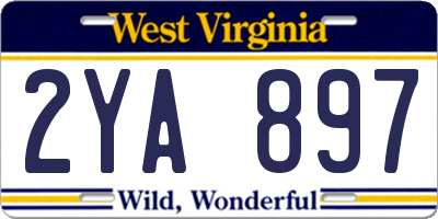 WV license plate 2YA897