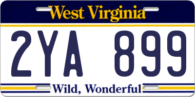 WV license plate 2YA899