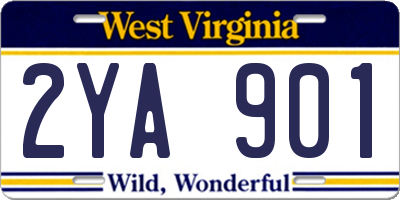 WV license plate 2YA901