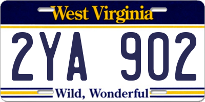 WV license plate 2YA902