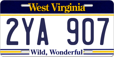WV license plate 2YA907