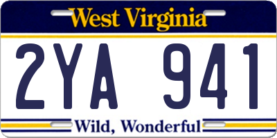 WV license plate 2YA941