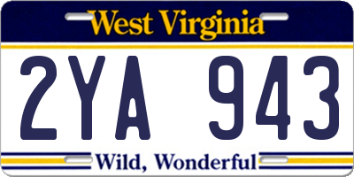 WV license plate 2YA943
