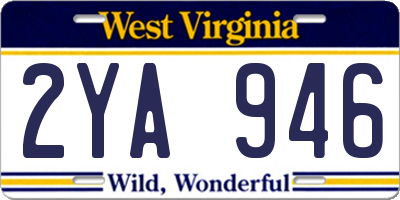 WV license plate 2YA946