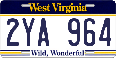 WV license plate 2YA964