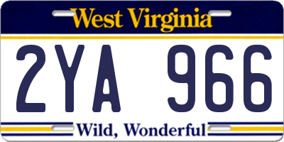 WV license plate 2YA966
