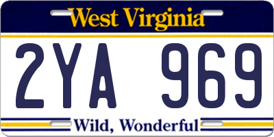 WV license plate 2YA969