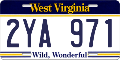 WV license plate 2YA971