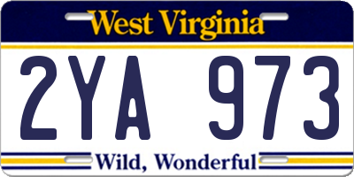 WV license plate 2YA973