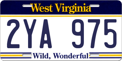 WV license plate 2YA975