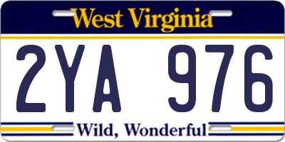 WV license plate 2YA976