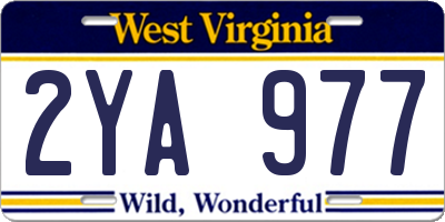 WV license plate 2YA977