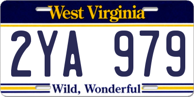 WV license plate 2YA979