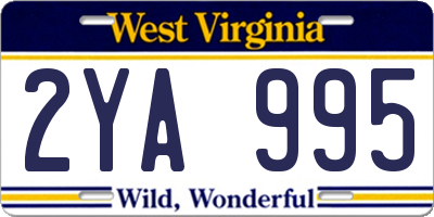 WV license plate 2YA995