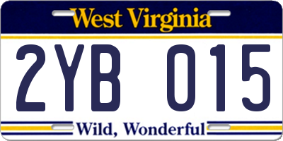WV license plate 2YB015