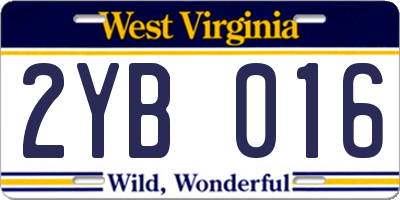 WV license plate 2YB016