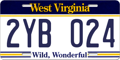 WV license plate 2YB024