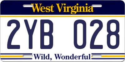 WV license plate 2YB028