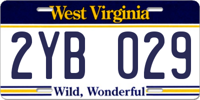 WV license plate 2YB029