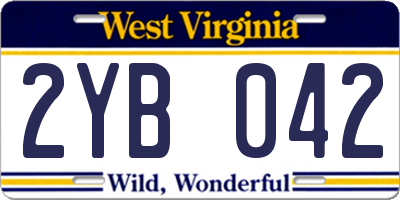 WV license plate 2YB042