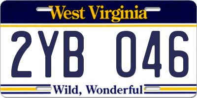 WV license plate 2YB046