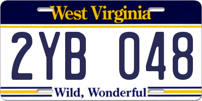 WV license plate 2YB048
