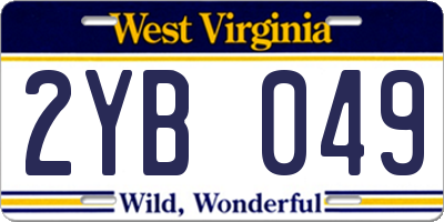 WV license plate 2YB049