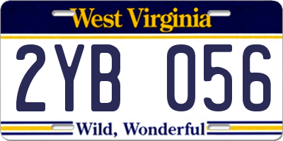 WV license plate 2YB056