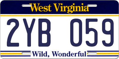 WV license plate 2YB059