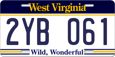 WV license plate 2YB061