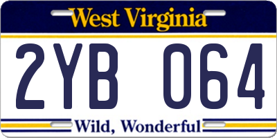 WV license plate 2YB064