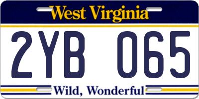 WV license plate 2YB065