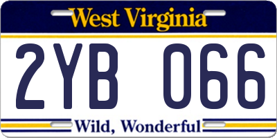 WV license plate 2YB066