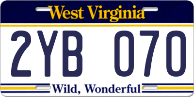 WV license plate 2YB070
