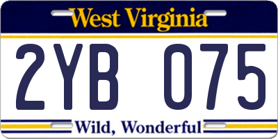 WV license plate 2YB075