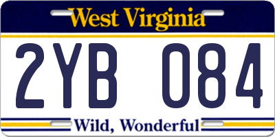 WV license plate 2YB084