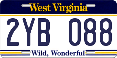 WV license plate 2YB088