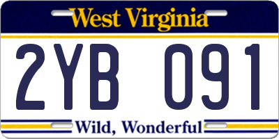 WV license plate 2YB091