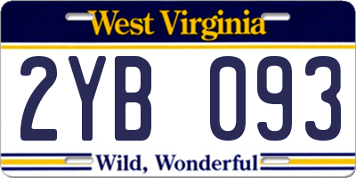WV license plate 2YB093
