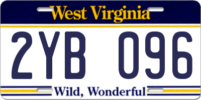 WV license plate 2YB096